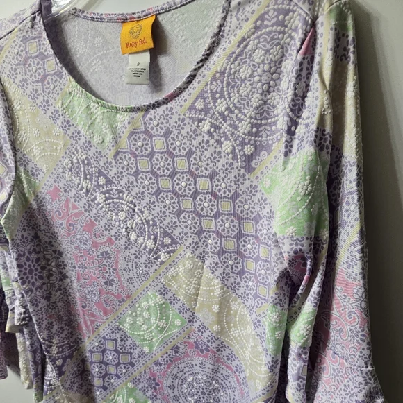 Ruby Rd. Women's Multicolor Patterned Top - Picture 4 of 5